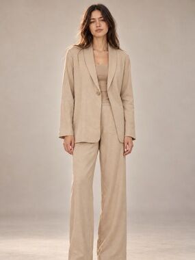 HYFVE Oversized Blazer High Waist Wide Leg 2 Pc Pants Set Small NWOT
